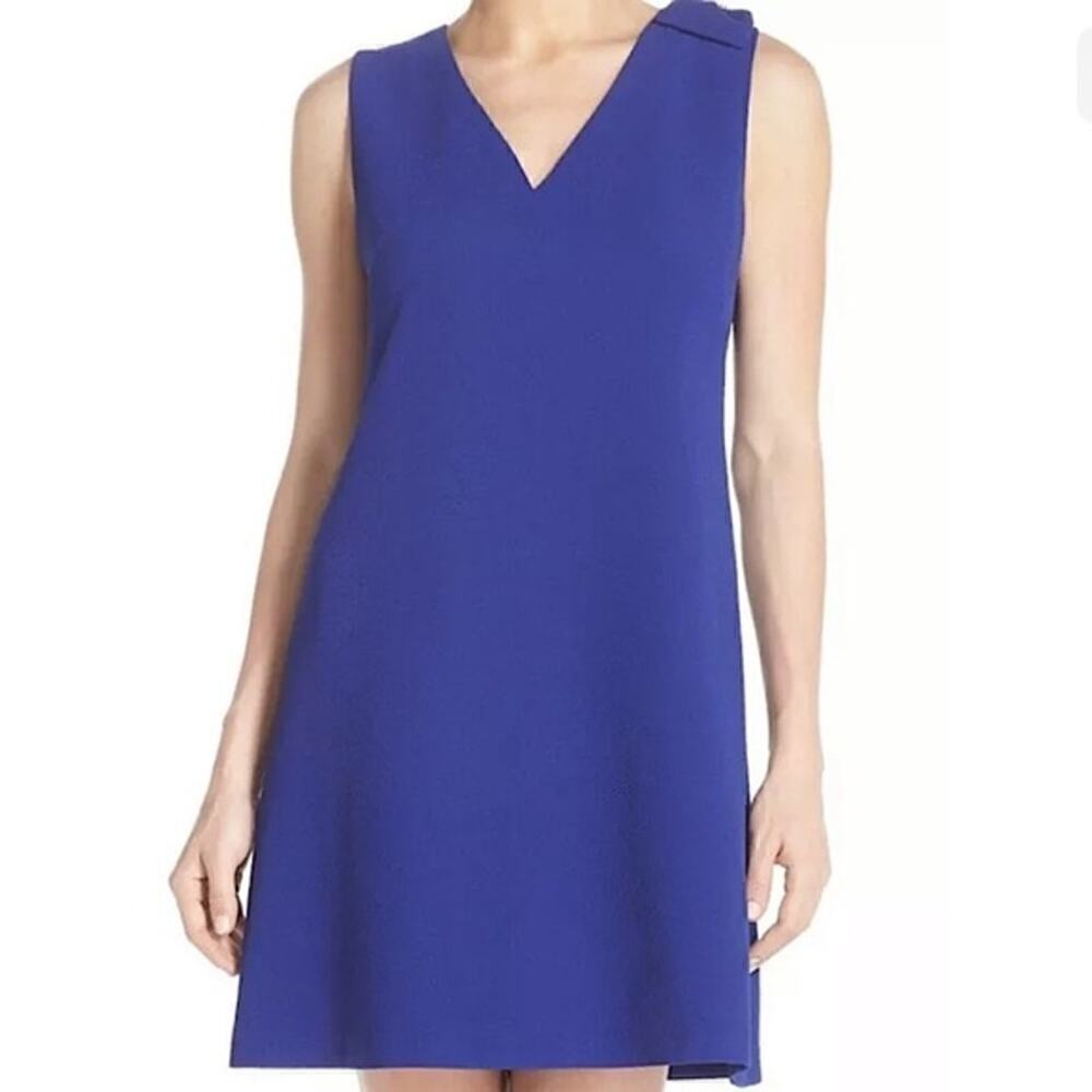 Eliza J Royal Blue Studded Shoulder V Neck Sleeveless Dress Size 2